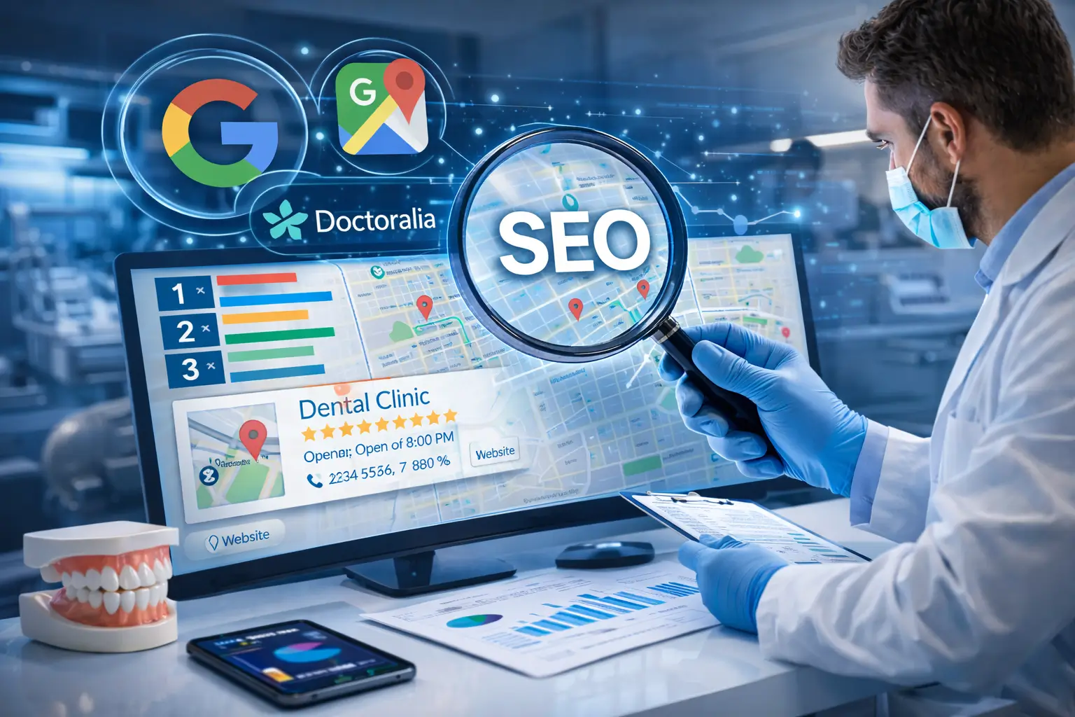 posicionamiento seo para clínicas dentales en google google maps